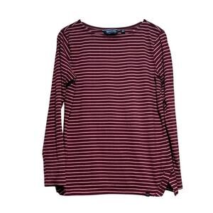 Regatta Women's Striped Top UK 14 US 10 Burgundy Pink Long Sleeve Top